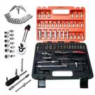 Maleta Kit Ferramentas Jogo Soquetes 53 Peças Bits Catraca Cor Laranja