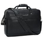 Maleta Masa Kawa em couro para homem, laptop de 17", preta