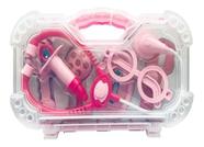 Maleta Médica Infantil Brinquedo Didático 7 Acessórios Rosa