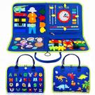 Maleta Montessori Educativa p/ Crianças Bebês Multissensorial Busy Board Atividades Azul