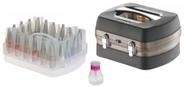 Maleta P/ 34 Esmaltes Profissional C/ Porta Acetona Preta - Dompel