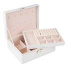 Maleta Porta Joia Organizadora Caixa Fechadura Elegante Cor:Branco