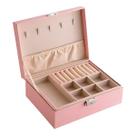 Maleta Porta Joia Organizadora Caixa Fechadura Elegante Cor:Rosa