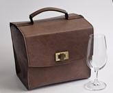 Maleta Sommelier para Transportar 6 Taças de Vinho Degustação ISO de 210ml com Fechamento Metálico Bolsa para Confraria de Vinhos