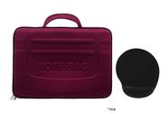 Maleta Vinho para Notebook de até 15,6 polegadas + Mouse Pad com Apoio de Pulso Confortável