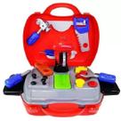 Maleta Workshop Jr Construtor com 16 Itens Vermelho Multikids
