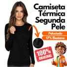 Malha Camiseta Térmica Feminina Segunda Pele Peluciada Dias Frios Lazer Trabalho Esporte Descanso
