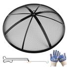 Malha de aço Fire Pit Screen Baitedelai 27" com luvas Malha de aço Fire Pit Screen Baitedelai 27" com luvas