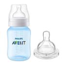Mamadeira 260ml Anti-Colic Avent Classic + Bico Extra Nº 3 Azul para Bebê Menino
