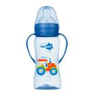 Mamadeira Bico de Silicone Neopan 300ML 6M+ C/Alça Azul/Trator 2591