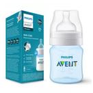 Mamadeira Clássica Com Válvula Anticólica 125ml Azul - Bico Fluxo 1 - Anti-Colic - Philips Avent - SCY121-08