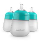 Mamadeira de bebê NANOBÉBÉ Flexy Silicone Anticólica, 260ml, pacote com 3