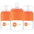 Mamadeira de bebê Opyum 150 ml, pacote com 3 unidades, laranja, fluxo lento