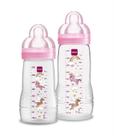 Mamadeira Easy Active Set Duplo 270ml/330ml 2m+ Mam Rosa