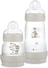 Mamadeira infantil bebê kit azul rosa e bege com 2 unidades easy start tamanho 0 meses mam