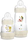 Mamadeira infantil bebê kit azul rosa e bege com 2 unidades easy start tamanho 0 meses mam