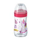 Mamadeira Lillo Super Evolution Bico de Silicone +6 Meses Desenhos Sortidos Rosa 300ml