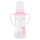 Mamadeira Lolly Zoo com Alça Silicone Redondo Rosa 250ml