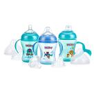 Mamadeira Nuby 3 Estágios Antivazamento Bocal Largo 330 ml Kit com 3