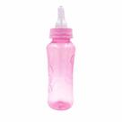 Mamadeira petita 240 ml relevo color bico redondo cristal cor:rosa
