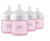 Mamadeira Philips Avent Natural Response 125ml Rosa - Kit com 4 Unidades