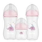 Mamadeiras Kit 3 fases Anticólica Bico Silicone Pétala Bebê