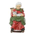 Mamãe noel c/ gatinho na cadeira de balanço - 17cm
