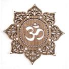 Mandala 30cm Símbolo Om Madeira Pintada Yoga Parede Proteção