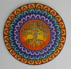 Mandala Arvore da vida 65cm pintada à mão cores chakras mdf 6mm