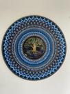 Mandala azul universo Arvore da Vida 90cm diâmetro pintada à mão mdf 6mm