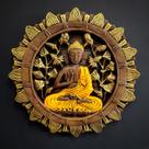 Mandala buda tailandes amarela 45cm Mandala buda tailandes amarela 45cm