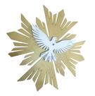 Mandala divino Espirito santo 40x40cm branco/dourado em Mdf 3mm aplique quadro decoração