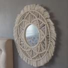 Mandala macrame com espelho