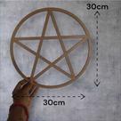 Mandala Pentagrama Divino MDF Cru OU Pintado 30CM Poder, Equilíbrio, Harmonia