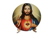 Mandala Sagrado Coração De Jesus Cristo Em Mdf 30cm 6mm Com Suporte