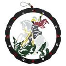 Mandala São Jorge No Cavalo Guerreiro Pendurar Parede 20cm