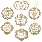 Mandalas Chakras em MDF Kit 7 Peças Decoração Ambiente Zen e Terapias Holísticas 10 Cm Cada