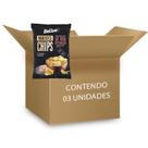 Mandioca Chips com Sal Rosa Himalaia Sem Glúten Belive contendo 3 pacotes de 50g cada