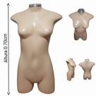 Manequim Expositor Feminino Adulto (Meio Corpo Jô N.36) na cor Bege com tampa prata Manequim Expositor Feminino Adulto (Meio Corpo Jô N.36) na cor Bege com tampa prata