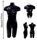 Manequim feminino adulto (meio corpo definido N.38) na cor preto + tampa prata