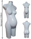 Manequim feminino adulto (meio corpo modelo gravida N.38) branca com tampa prata