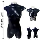 Manequim feminino adulto (Meio corpo modelo jó n.36) na cor preto com tampa prata