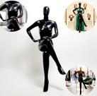 Manequim feminino adulto (Pose sentada veste n.38/40) Braço cintura cabeça ovo na cor preto.