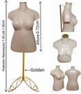 Manequim feminino (Busto plus size GG)bege com tampa + pedestal retro na cor Golden Manequim feminino (Busto plus size GG)bege com tampa + pedestal retro na cor Golden