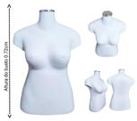 Manequim feminino (Busto plus size GG N.46) branco com tampa prata.