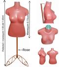 Manequim feminino (Busto Plus size GG N.46) Rose com tampa de metal + pedestal retro rose Manequim feminino (Busto Plus size GG N.46) Rose com tampa de metal + pedestal retro rose