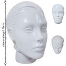 Manequim feminino (Cabeça moldada) na cor branco + suporte branco