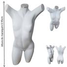 Manequim feminino (Meio corpo Cláudia Raia perna extendida N.38) branco com tampa prata.