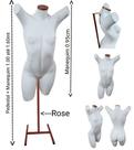 Manequim feminino (Meio corpo Cláudia Raia perna extendida N.38) branco tampa Rose + pedestal H rose