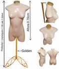 Manequim feminino (Meio corpo jó N.36) bege com tampa Gonden + pedestal retro Golden